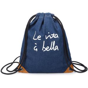 China Pu Corner Logo Printed Nylon Backpack Drawstring Packaging Bags factory