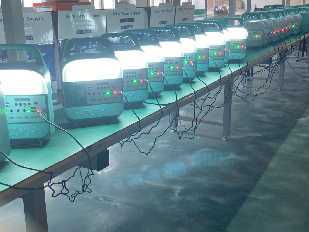 12W Solar Panel 4 LED Bulbs Portable Solar Power Lighting System Kit for Home with Mobile Phone Charging with Bracket