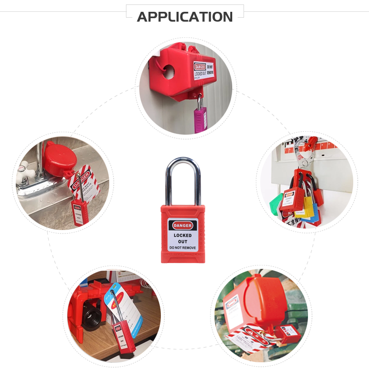 Shock Resistance Safety Lockout Padlocks With Non Conductive PA Lock Bodies