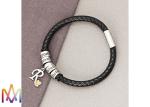 17g Antifatigue Beads Mens Engraved Bracelets With Alphabet Charm