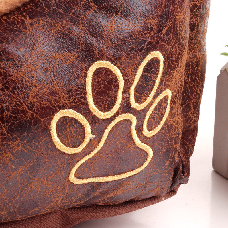 Detachable Washable Pet Nest Dog Bed Brown White