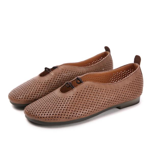 S151 Factory hollow leather retro casual flat shoes ethnic art fashion all-match