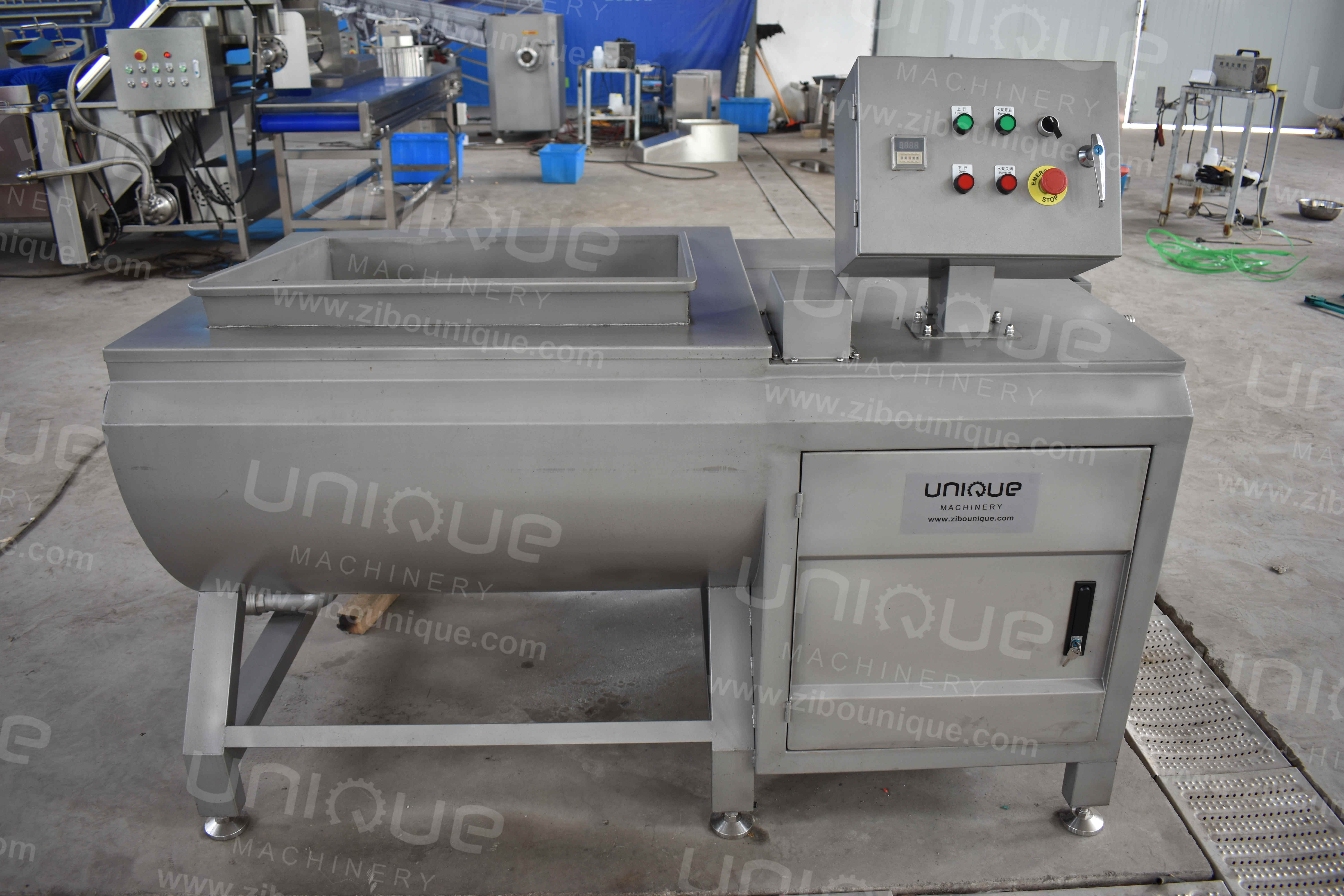 Commercial Kitchen 500 kg/h Sand Blasting Surface Fruit and Vegetable Washing Machine