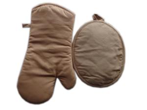 China Oven Mitt and Oval Potholder Set, Beige factory