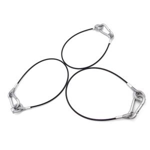 PVC Coated Wire Rope Lanyard Assembly With Eye Screw Bolt / Carabiner Snap Hook