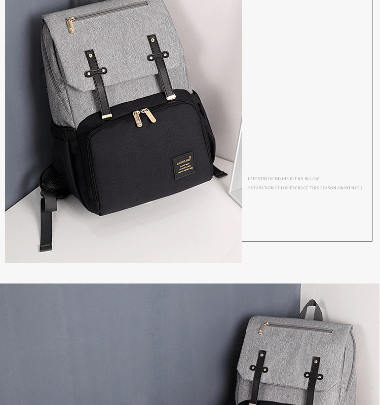 ISO9001 Fashion Mummy Maternity Nappy Diaper Bag Backpack With USB