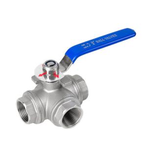 Tee Type Function Q14/15f 3 Way Ball Valve with G/NPT/BSPT/Bsp Thread Manual