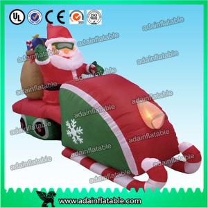 China 5m Inflatable Santa Claus With Sled For Christmas Event Advertising factory