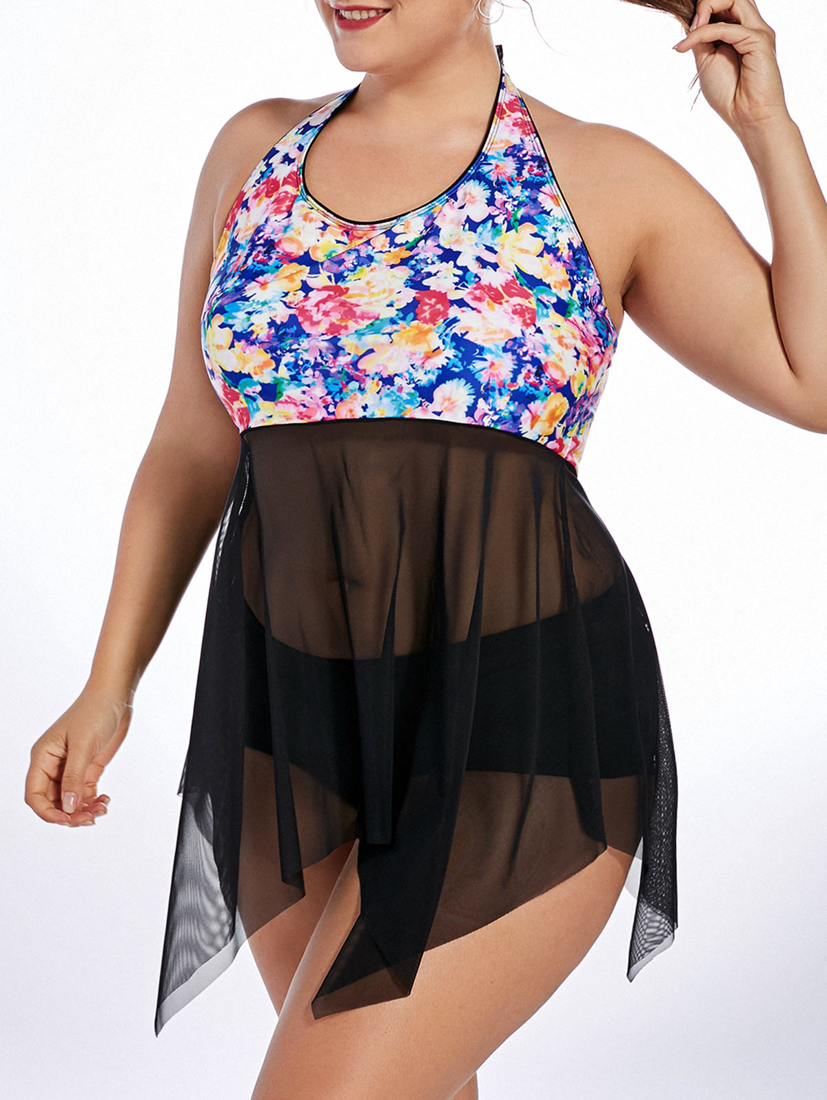 swimwear women bikini Large size swimsuit black dress Beach vacation sexy piece swimsuit fat bikini Increase fertilizer