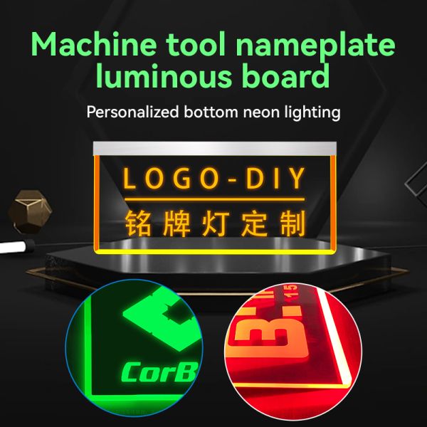 Machine Logo Nameplate Light LED Acrylic Name Plate Crystal 40000 Hours 1.5W