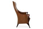 Multi Density Progetti Leather Wing Chair , Solid Wood Dining Chairs