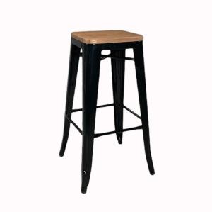 China Antique Metal Bar Chair Stools Wooden Top High Chair for Bar Table in Kitchen and Dining Room factory