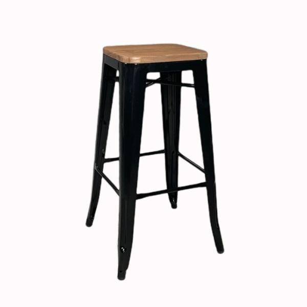 Antique Metal Bar Chair Stools Wooden Top High Chair for Bar Table in Kitchen
