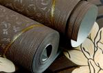 Floral Interior House Decoration Wallpaper With Non Woven Materials , Brown