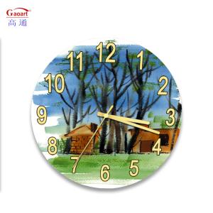 China Modern Single Face Tempered Glass Wall Decorative Clock for Custom Home Bedroom Decor factory