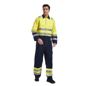 China Inherently Flame Retardant Arc Protection Clothing , Hivis Yellow FR Coverall factory