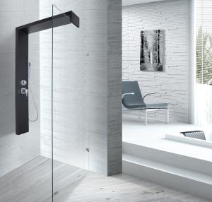 China Black Shower Column 1500 X 900 Shower Enclosure With Double Clip SS Flexible Hose factory