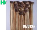 Colored Clip In Synthetic Hair Extensions Fake Hair Wigs For White Women