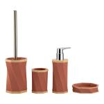 4pcs Sand Stone Bathroom Accessories Set Round With Swirl Stripe Toilet Bowl
