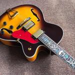 Hollow body JAZZ L5 electric guitar yellow maple top Jazz guitar, double F hole