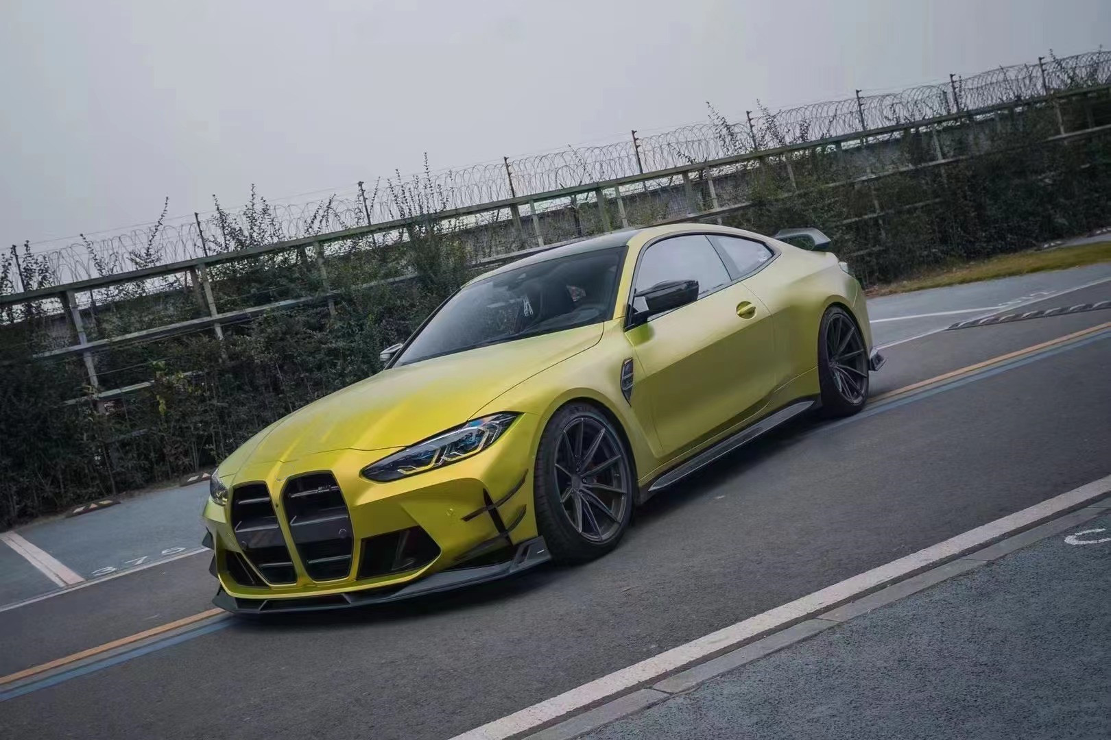 For BMW G80 G82 M3 M4 Carbon Fiber Body Kit G80 G82 M3 M4 Upgraded AE Style Front Lip Diffuser Spoiler Side Skirt Body Kit