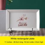 Japanese Cherry Blossom White Round Rectangle Square Baking Dessert Bowl
