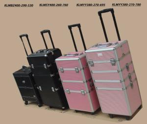 China Aluminum Rolling Travel Makeup Cosmetic Case With Trolley factory