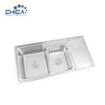 CH9848 Stainless Steel Press Kitchen Sinks Large and Small Double Bowl Kitchen