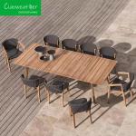 NO Folded Teakwood Dining Furniture Set Woven Rope Chairs for Hotel Gardens