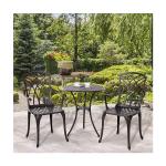 Cast Aluminum Balcony Furniture AJUNION 2 Seater Outdoor Bistro Set with Round