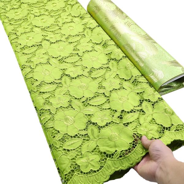 African Guipure Lace with Stones and Cord Decoration Support 7 Days Sample Order