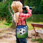 3D Football Kids Insulated Lunch Bag With Shoulder Strap