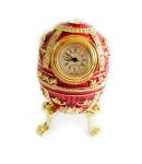 Easter blue Russian faberge egg jewelry trinket ring box Vintage decor metal