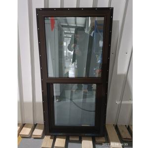 China PVC Frame Vinyl Hung Window Upward Sliding Hung Brown Window factory