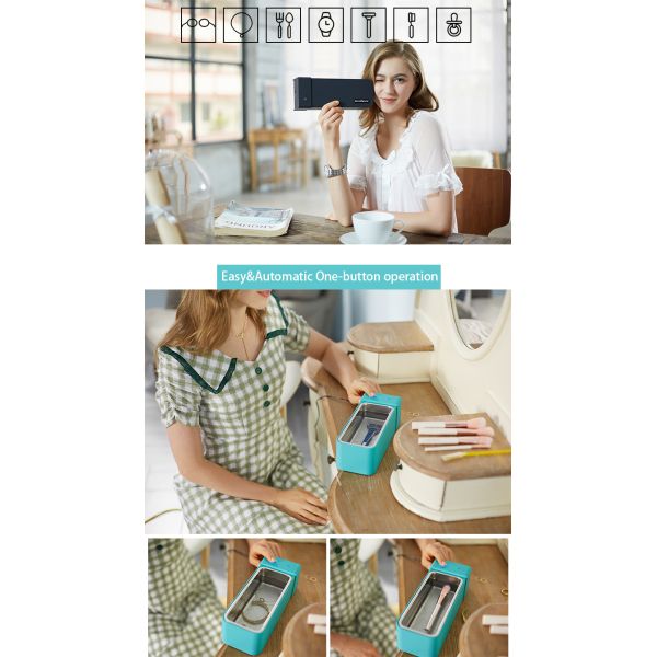 Glasses Ring Ultrasonic Jewelry Cleaner Mini 600ml Ultrasonic Cleaner