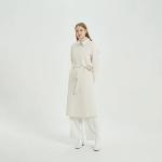 Stylish Thick Winter Trench Coats 90 % Wool White Cashmere Coat for Women