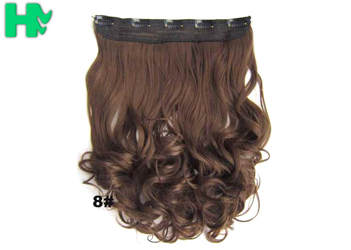 5 Clip Synthetic Curly Clip In Hair Extensions Hairpieces For Girls