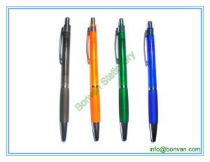 China clear barrel promo customized logo ball point pen factory