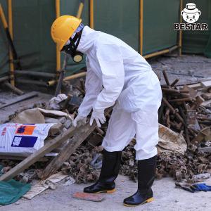 China CAT I Laminated Disposable Hazmat Suit SPP Coverall For Cleaning factory