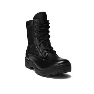 China Black Outdoor PU Rubber Outsole High Upper Shoes Tactical Leather Combat Boots for Men factory