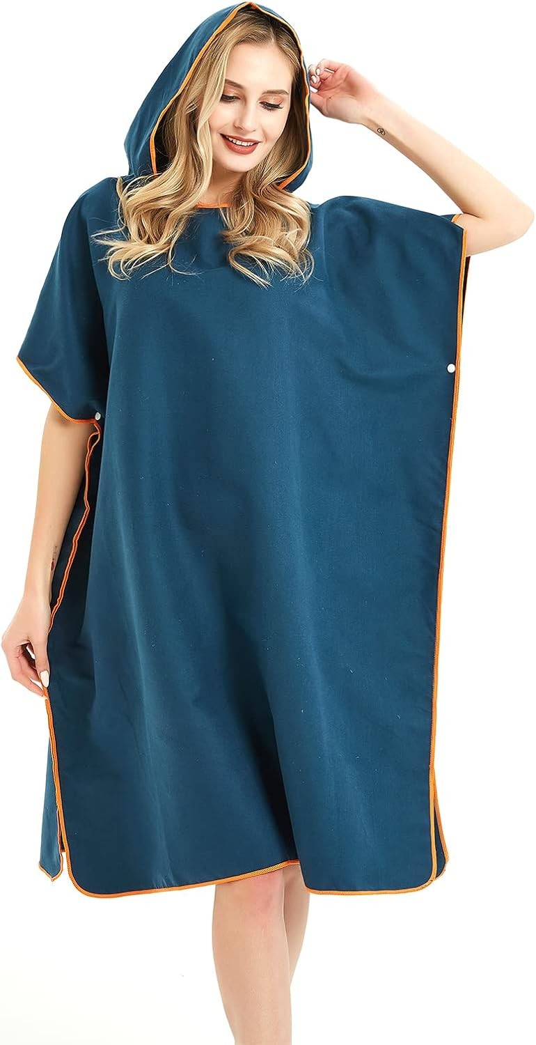 Wholesale Custom Logo Quick Dry Microfiber Surf Fast Dry Hooded Poncho Towel For Adults