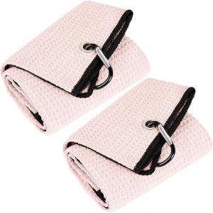 China Wholesale Plain Bulk Custom Logo Golf Accessories Embossed Printed Microfiber Waffle Magnetic Magnet Microfiber Golf Towel factory