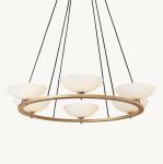 Chrome Finish Brushed Brass And Glass Ceiling Light 85-265 Volts