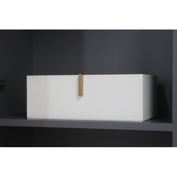 Modern Decorative Faux Leather Storage Bin Elegant Wardrobe Leather Drawer Organizer