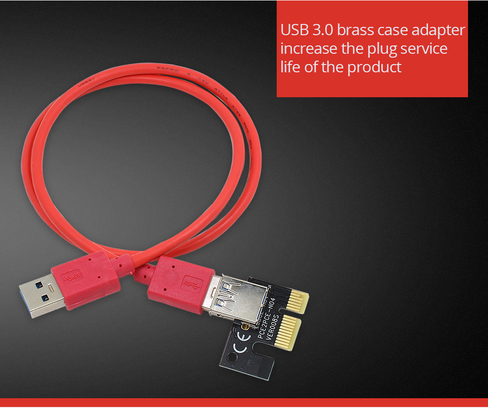 PCI Express 009S Plus Pcie Riser Cards 1x 16x USB3.0 Extension