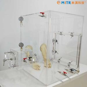 China Mini Acrylic &amp; Plexiglass Vacuum Glove Box Customized For Lab Research factory