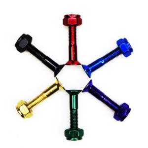 China 25mm Skateboard Multi Tool Kit Of 9pcs Colored Mounting Bolts For Skateboard factory