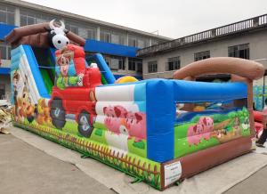 China Tarpaulin Commercial Bouncy Slide Combo Farm Animals Bounce House Inflatable Jumping Castle factory