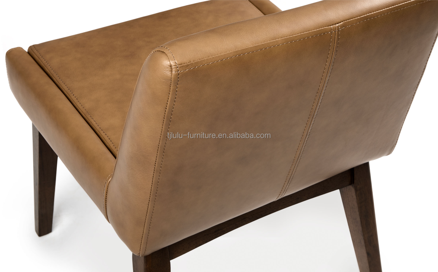 Restaurant Dining Chair W57*D57*H76CM with Solid Wood Frame and PU Leather Upholstery in Nordic Modern Style