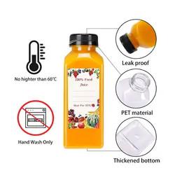 100ml 250ml 500ml Clear Pet Square Plastic Juice Bottle Drinking Bottle For